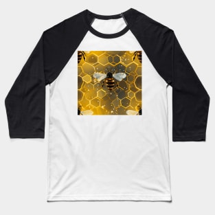Honeycomb and Bee Pattern 10 Baseball T-Shirt